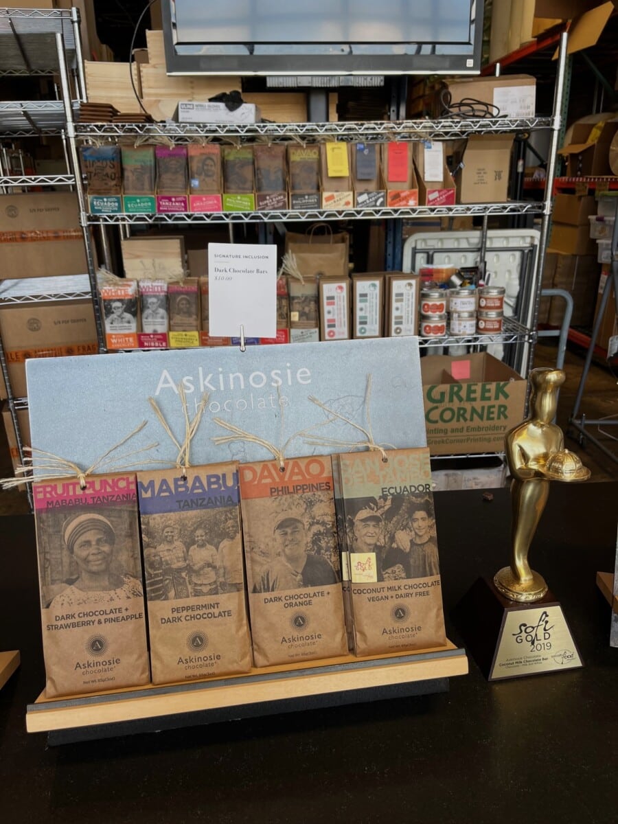 On Springfield's historic 'C-Street,' chocolate lovers must visit Askinosie Chocolate. Photo by Lisa Waterman Gray.