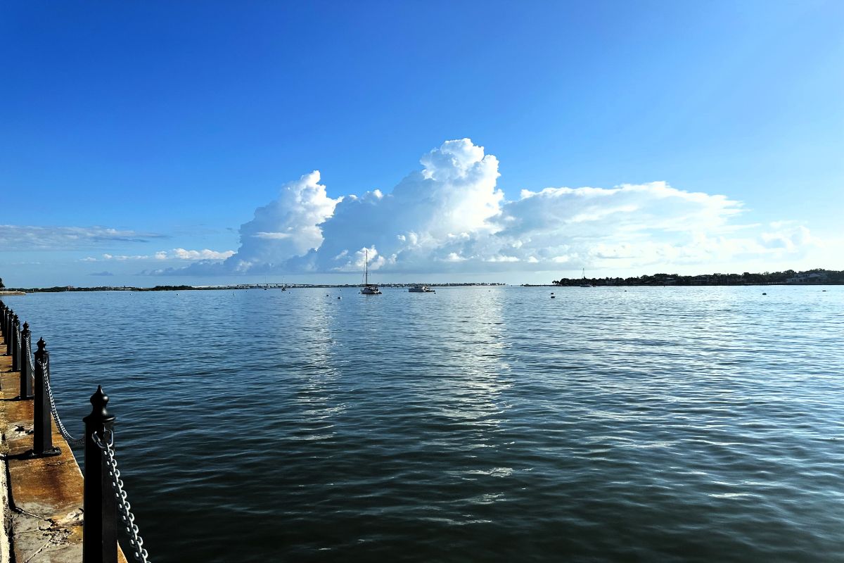 Looking out over the water along the water in St. Augustine