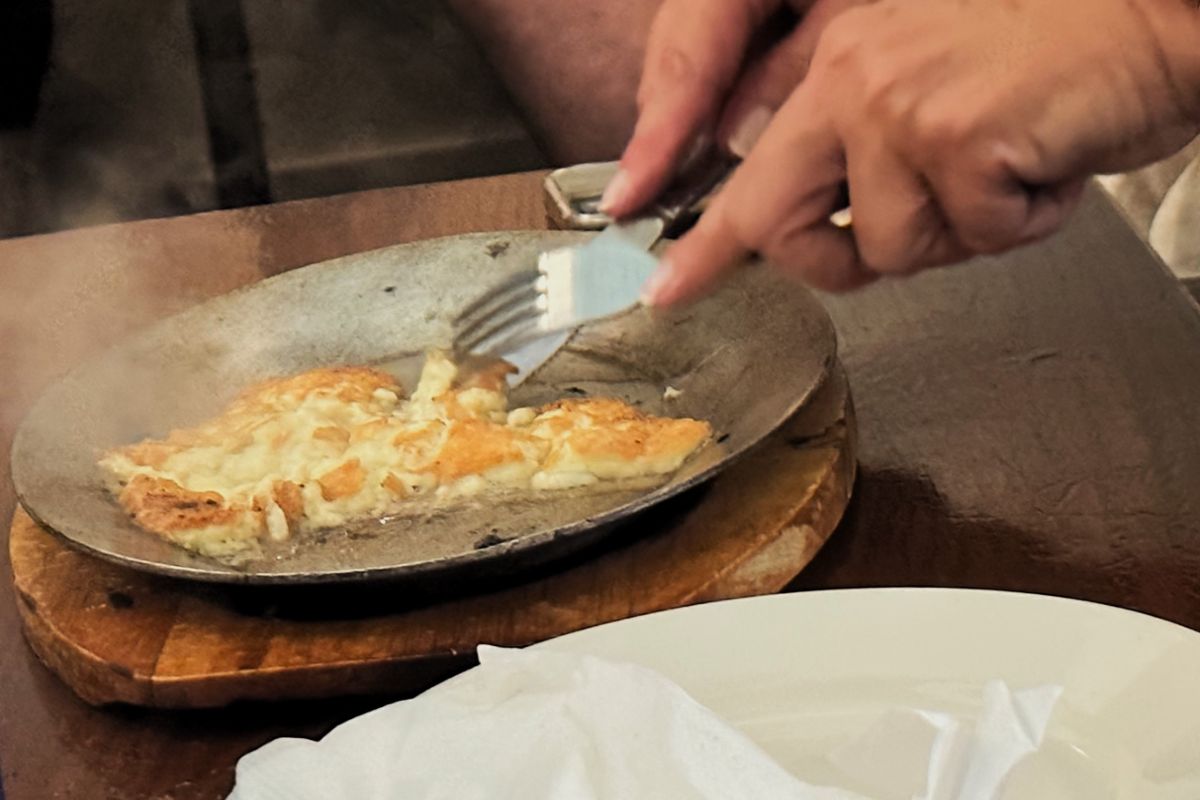 Saganaki cheese. Photo by Lisa Evans