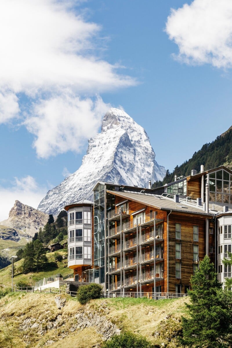 Exterior shot in summer of the Omnia