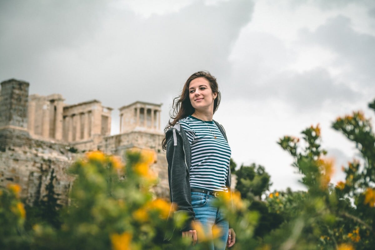 Student at the Acropolis in Athens