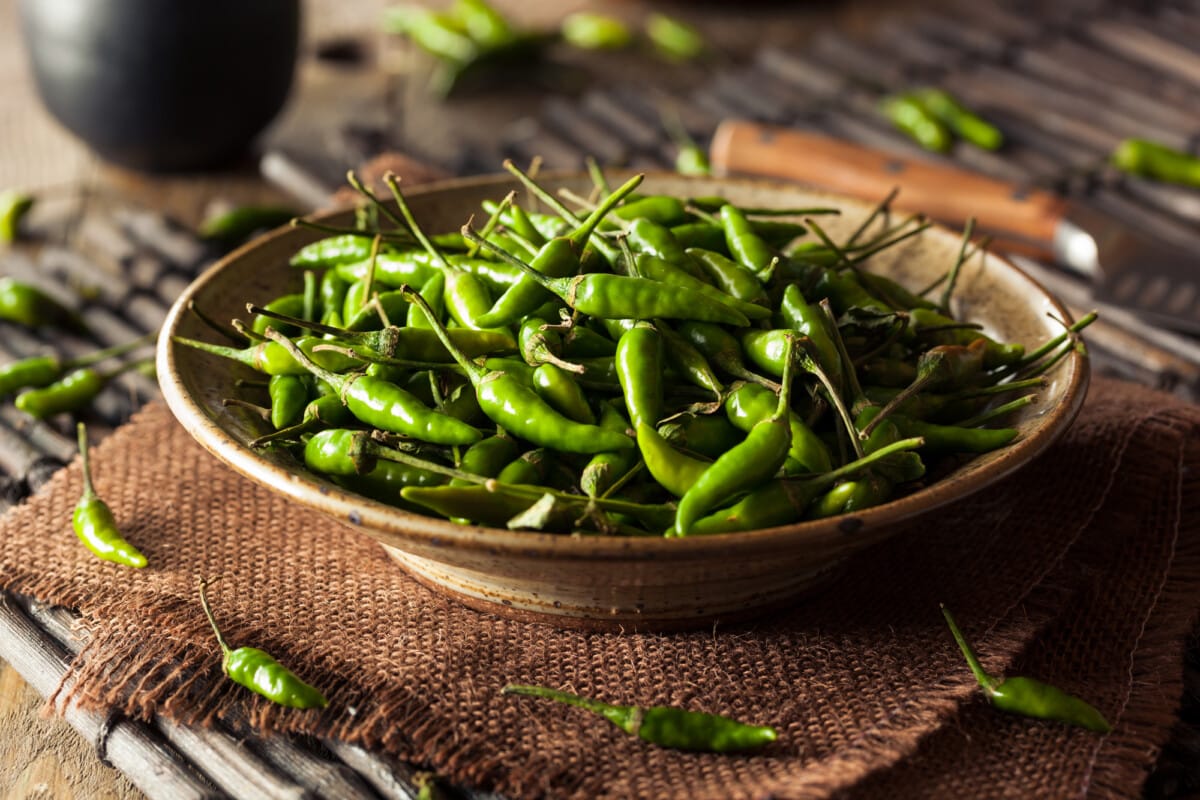 Hot Green Thai Chili Peppers