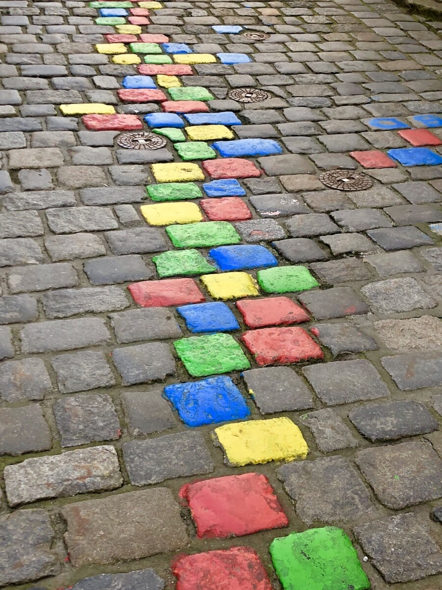 colorful cobblestones in Passau