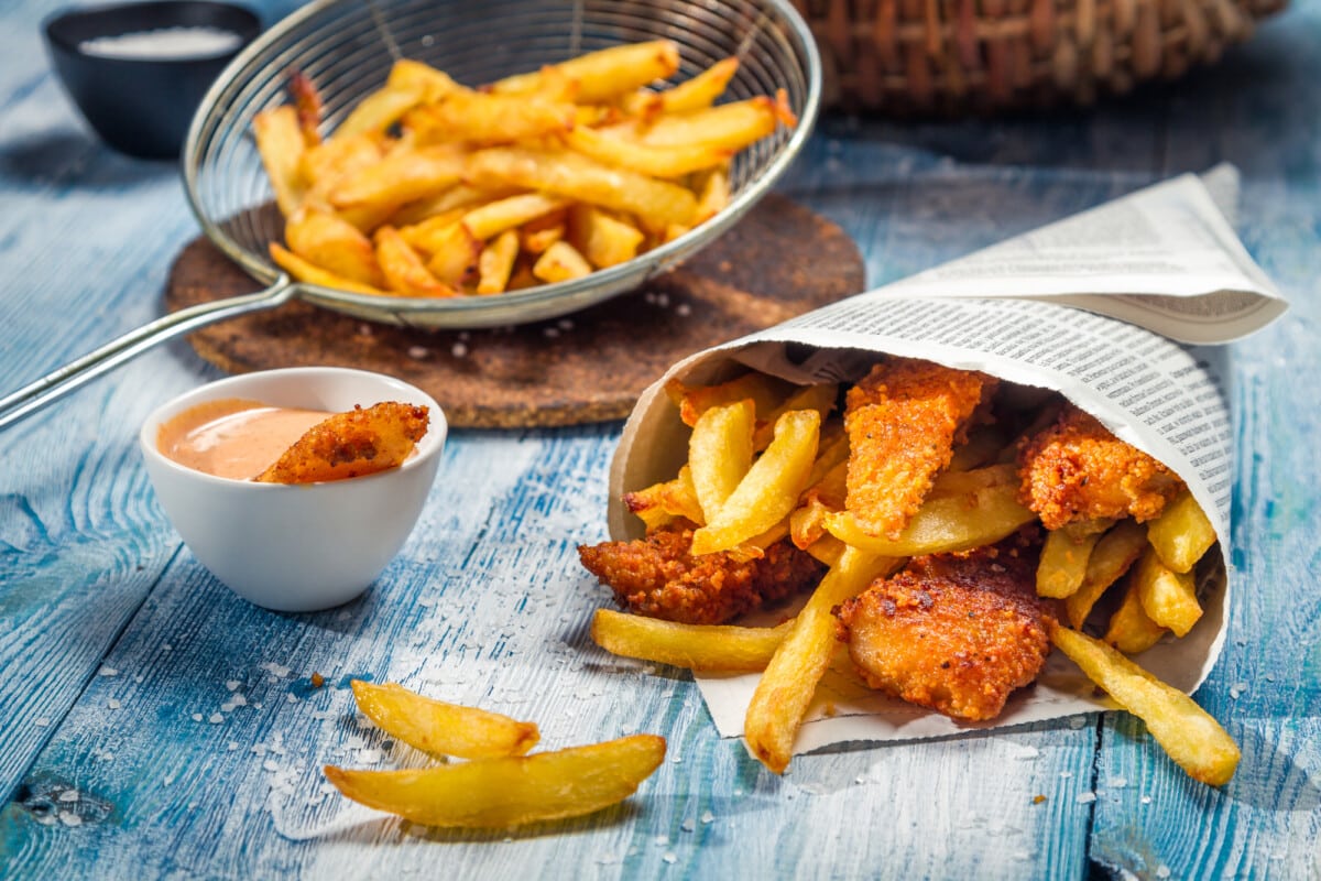 Fish & Chips served in the newspaper