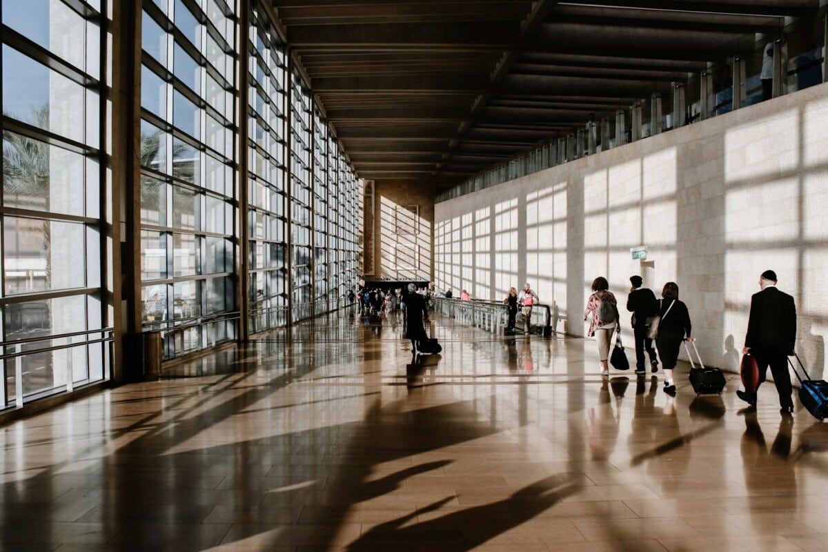 walking through the airport