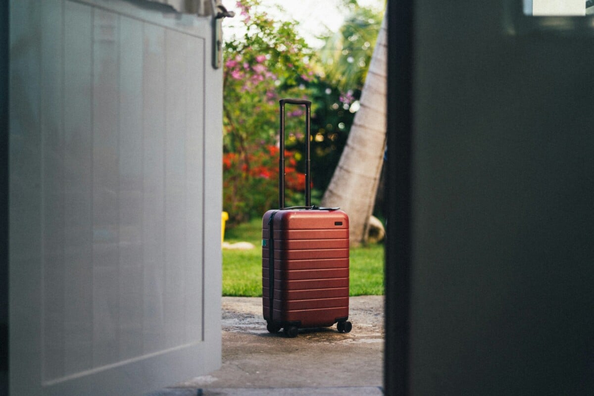 Suitcase packed for a trip