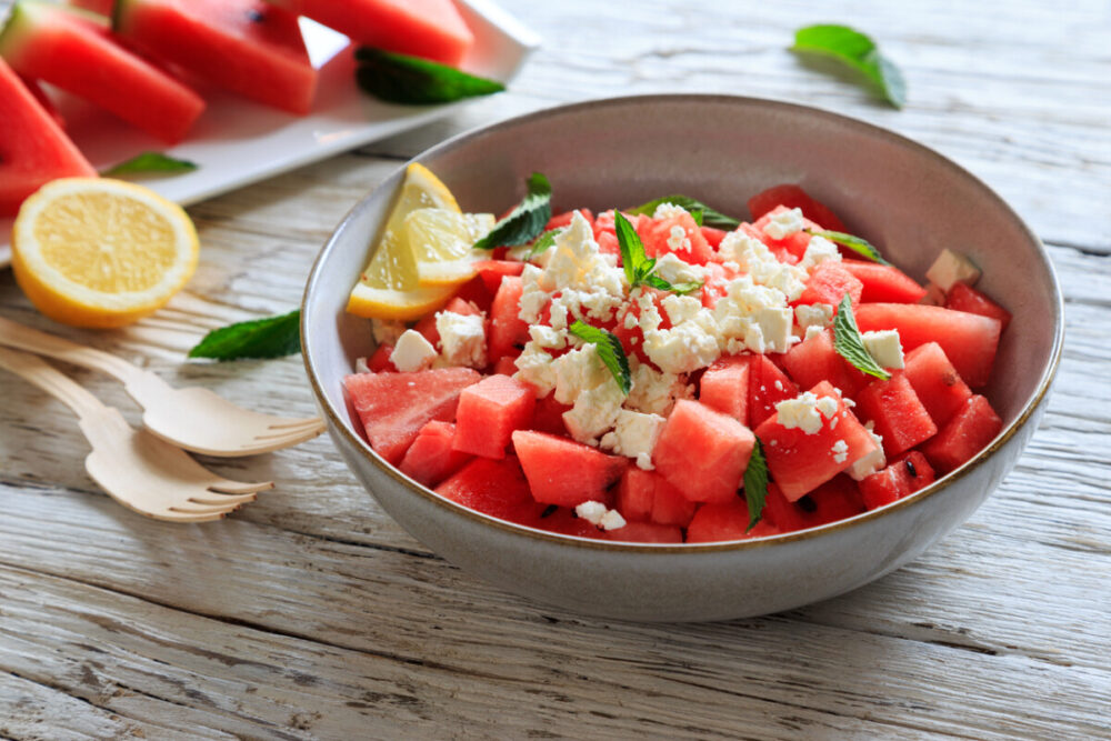 watermelon salad with feta cheese
