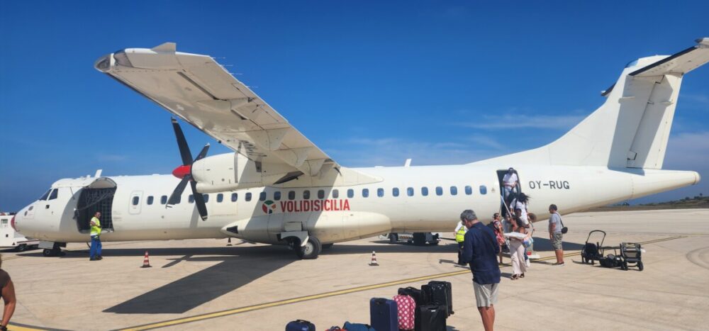 Tasting Donnafugata Wines: An Excursion Off the Coast of Sicily 1 The plane to the island of Pantelleria. Photo by Alison Levine