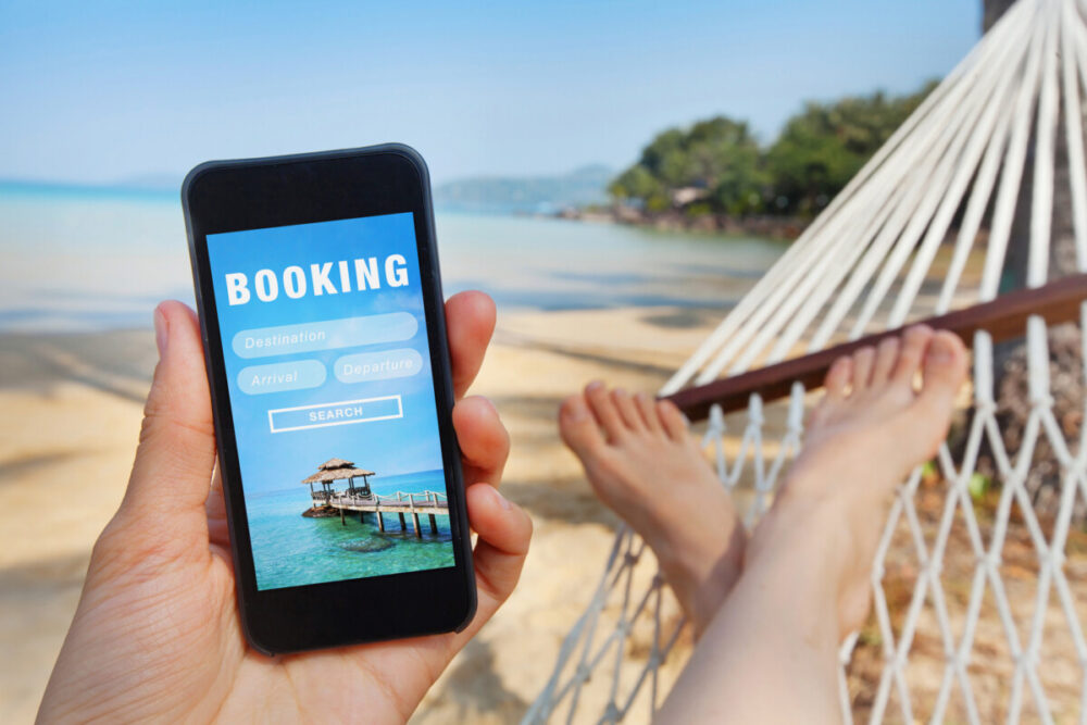 Travel app on a phone