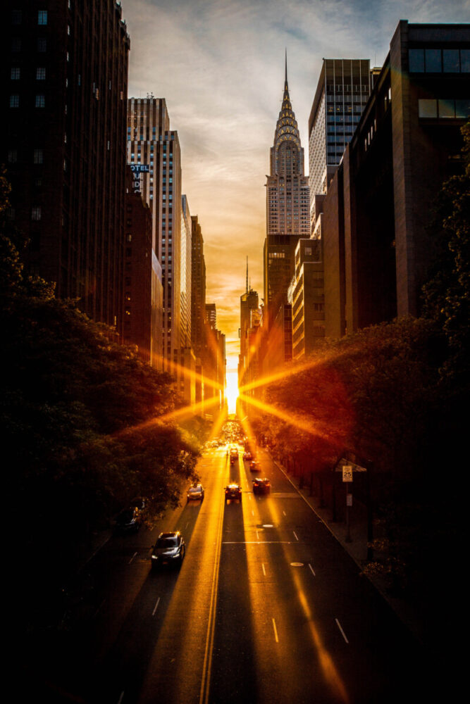Top Tips for Beginners Who Are Trying Out Street Photography 4 Manhattanhenge in New York City, seen from 42nd street.