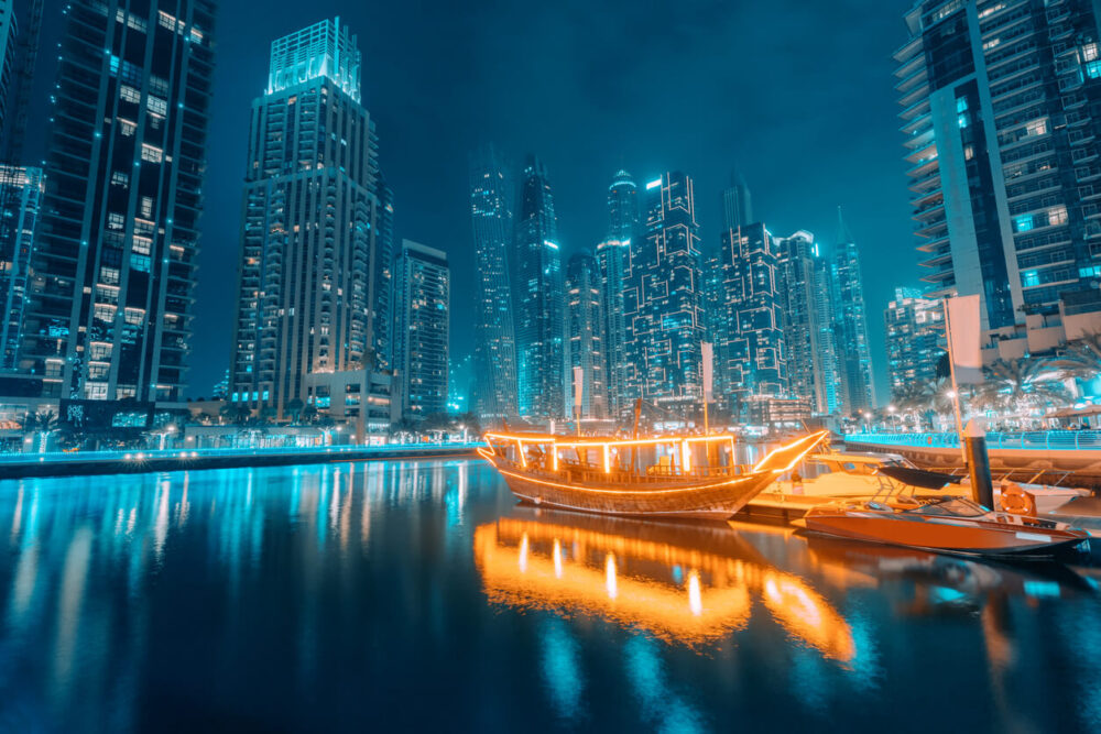 Dhow ship in Dubai Marina