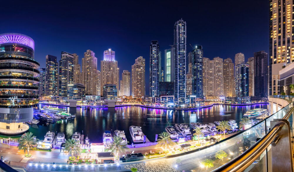 Dubai Marina at night