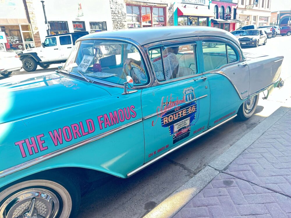 1950s blue car