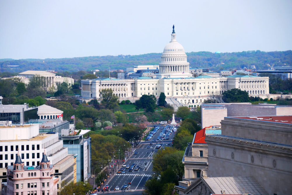 Capitol Building and Capitol Hill in Washington DC