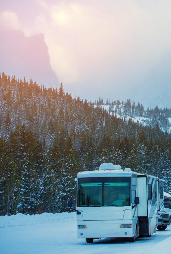 Motorhome in the snow