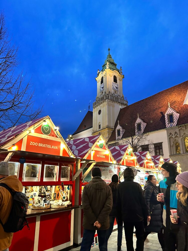 Bratislava market at night
