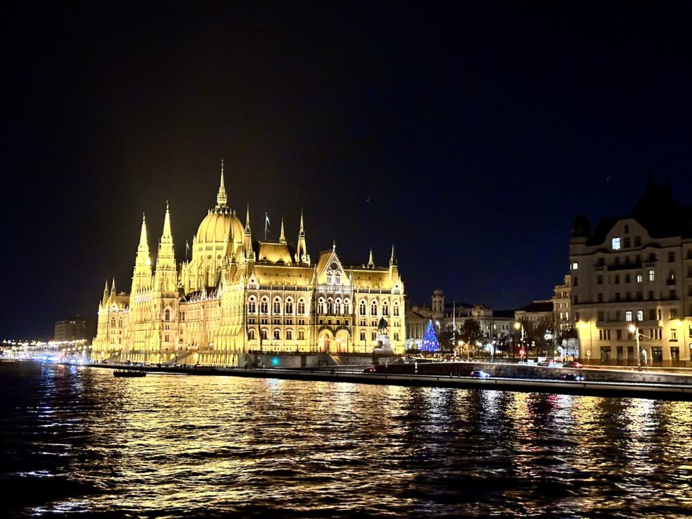 Sailing past the Hungarian Parliament Building as we departed Budapest.