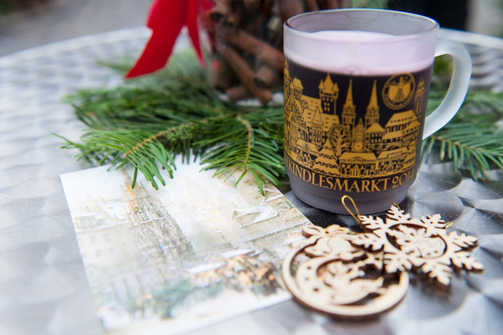 commemorative mug of glühwein from European Christmas market
