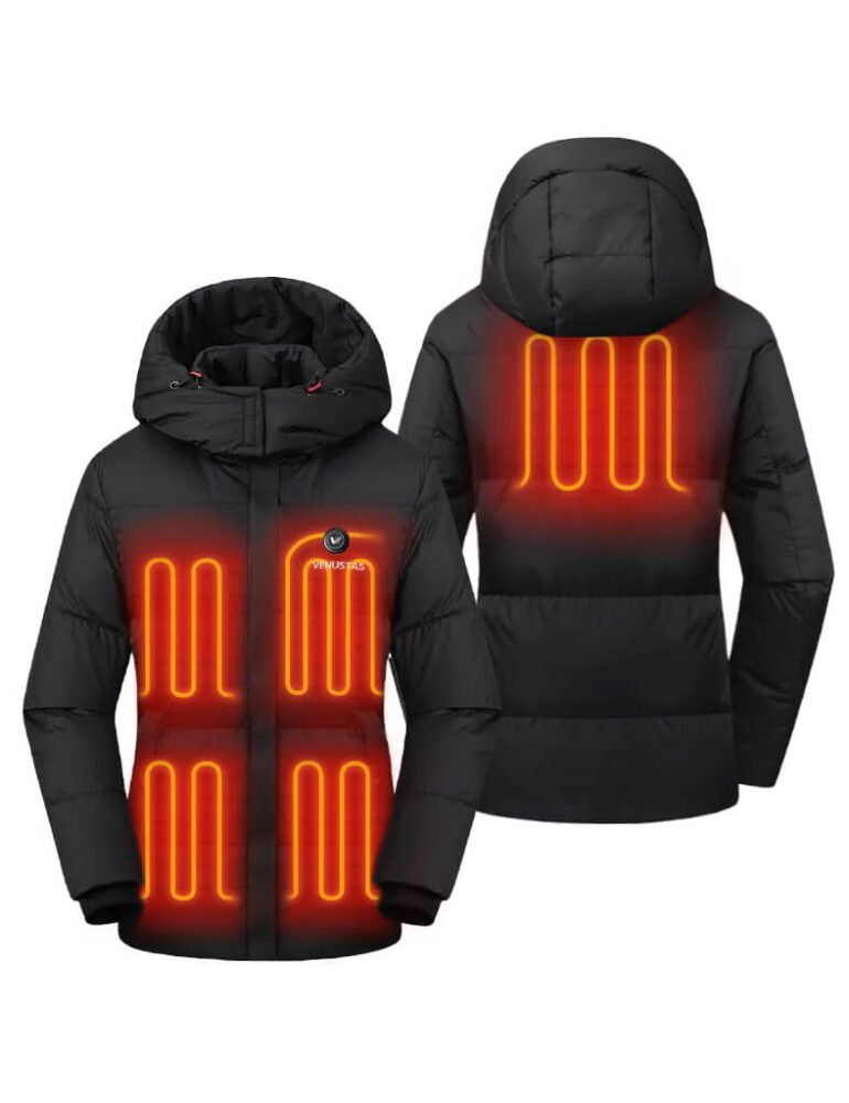 5 heating zones in the women's winter coat