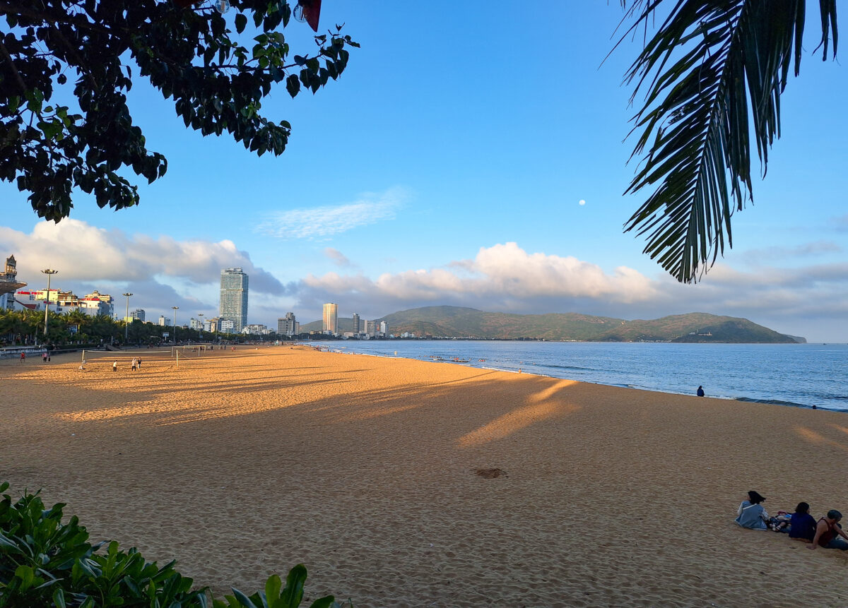 looking north along expansive and crowd free Quy Nhon main beach
