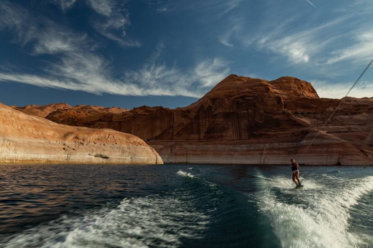 Water Skiing Person During the Day at Lake Powell