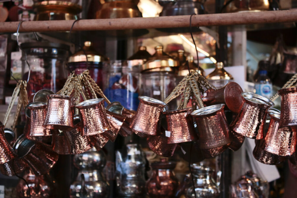 Souvenirs Worth Buying During a Multi-Country Journey 6 Close up of traditional cezve (Coffee pot) for Turkish coffee.