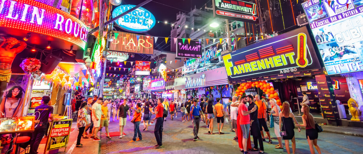 Neon signs on night Walking Street