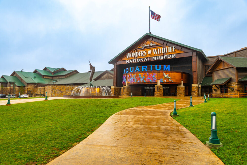 Illustrated Route 66 Historical Atlas Review: A Road Trip Guide 3 Entrance to Johnny Morris Wonders of Wildlife National Museum and Aquarium in Springfield Missouri