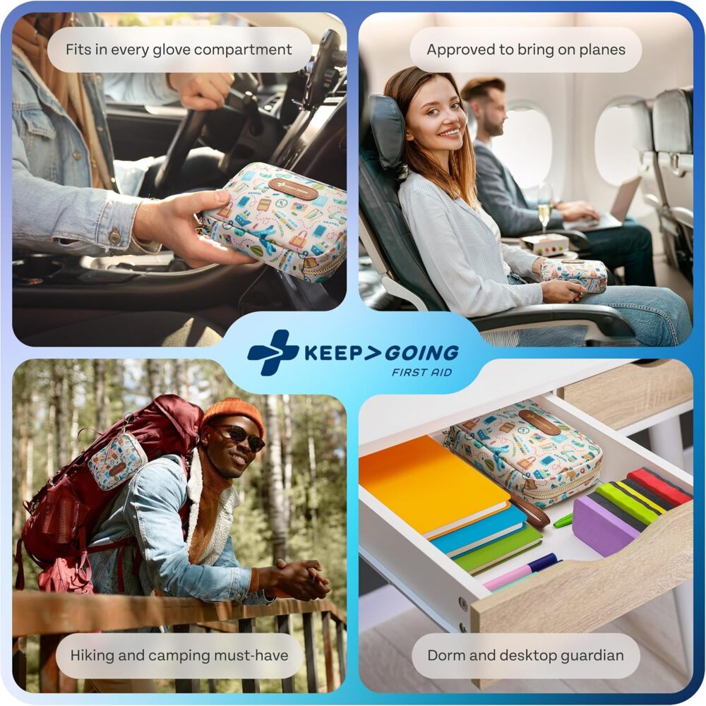 Traveler GoKit TSA approved first aid kit fits in the car, carry-on luggage, backpack or office drawer