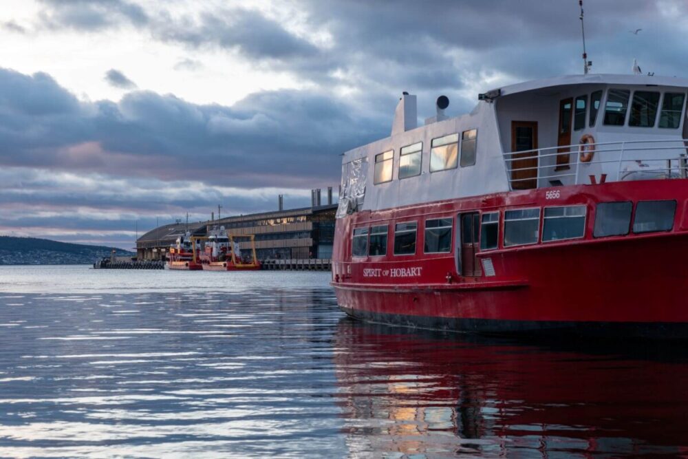 Hobart Food Guide: 10 Things to Eat, Drink, and Do in Tasmania 1 Spirit of Hobart ferry docked at Hobart Waterfront in Tasmania