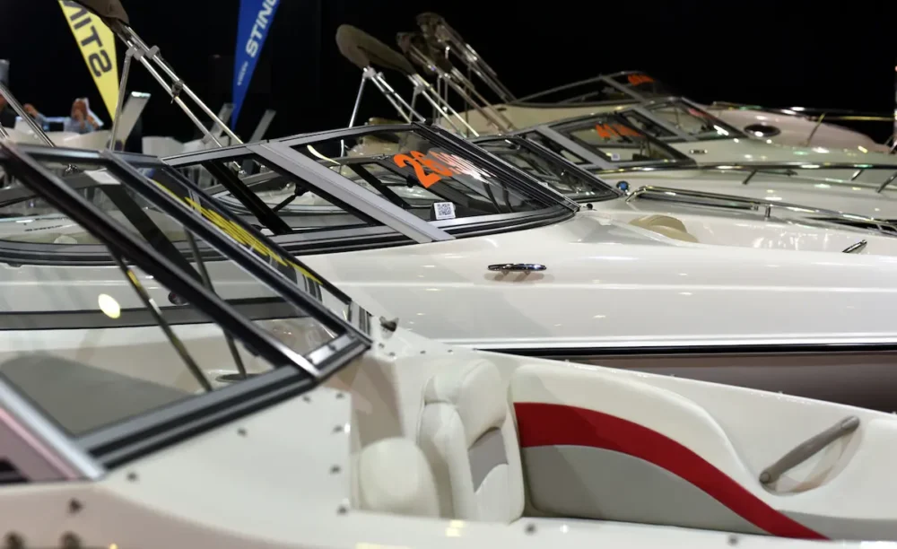 How to Choose the Right Boat for Your Water Adventures 1 Fiberglass boats being shown at the Istanbul Boat Show.