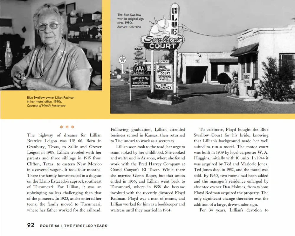 page about Tucumari from the book Route 66: The First 100 Years by Jim Ross and Shellee Graham